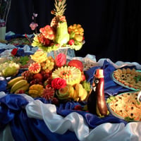 Mesa de Frios Formatura 2º Grau Azul e Branco
