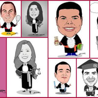 Caricatura de formandos M2LOPES para decorar a festa de formatura