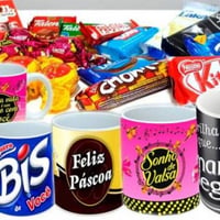 canecas personalizadas e vem com um chocolate