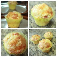 CupCake salgado de queijo com salsicha.