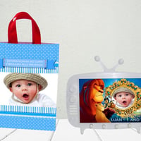 Porta Retrato e Porta-chaves TV com foto personalizada 10X15 
Embalagem: Sacolinha personalizada, p