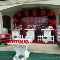 Decoração de festa tema do Flamengo