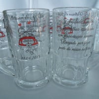 Caneca de chopp de vidro personalizada. 
pedido minimo de 10 unidades.
prazo de produção de 30 dia