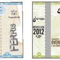 Ingresso Flexo com 15 itens de segurança em papel couché 