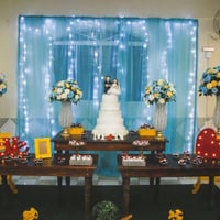 CASAMENTO RÚSTICO - AZUL E AMARELO