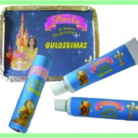 Marmita, tubo de brigadeiro e batom personalizado