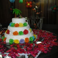 Bolo e decoração Festa Tropical
