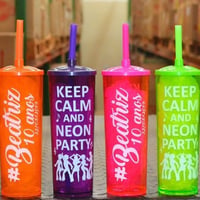 Copo Long Drink com tampa e canudo Personalizado, modelo tradicional. Diversas opções de cores do co