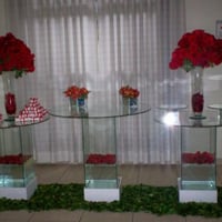 mesa de vidro redonda