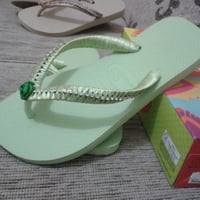 chinelo top verde