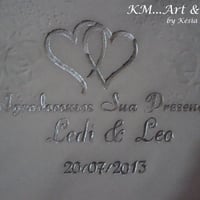 Guardanapos personalizados com desenho corações entrelaçados