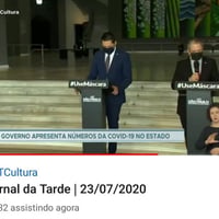Interpretação simultânea no Jornal da tarde e pronunciamento da TV Cultura em 2020