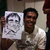 Caricaturas ao vivo em papel
