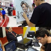 Caricaturista em ação