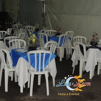 Aluguel de mesas, cadeiras, toalhas, cobre manchas, talheres, pratos, copos