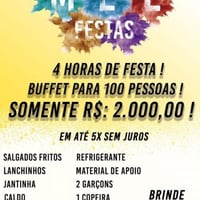 Buffet para sua festa. Aceito cartão 5x sem juros