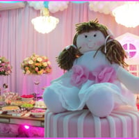 Boneca com 25cm para topo de bolo