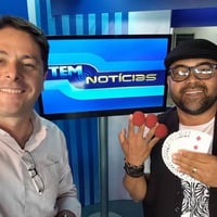 Mágico Dilli com Sandro Zeppi da TV TEM Jundiaí.