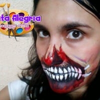 maquiagem boca dilacerada