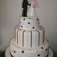 Bolo casamento Marrom e rosa