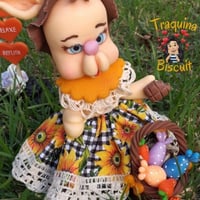 Coelha de biscuit Peça decorativa