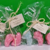 Lembrancinhas embaladas e personalizadas.