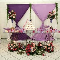 15 anos Decoração- Branco/Roxo e Lilás