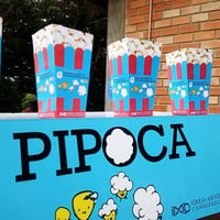Caixinhas de pipoca descartáveis personalizadas ( produção própria )