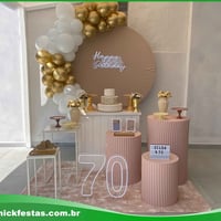 Decoração 70 Anos - Nick Festas ??
Comemore 70 anos de história com elegância e alegria! ? A Nick F