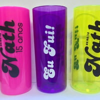 Canecas Long Drink 300ml e 450ml impressões em silk e adesivo