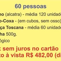 Kit Churrasco para 60 pessoas