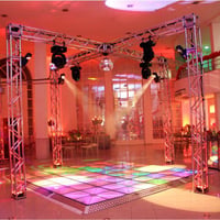 Pista de dança em  X com pista de led 4x4 mts