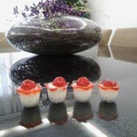 verrine de leite ninho com cereja