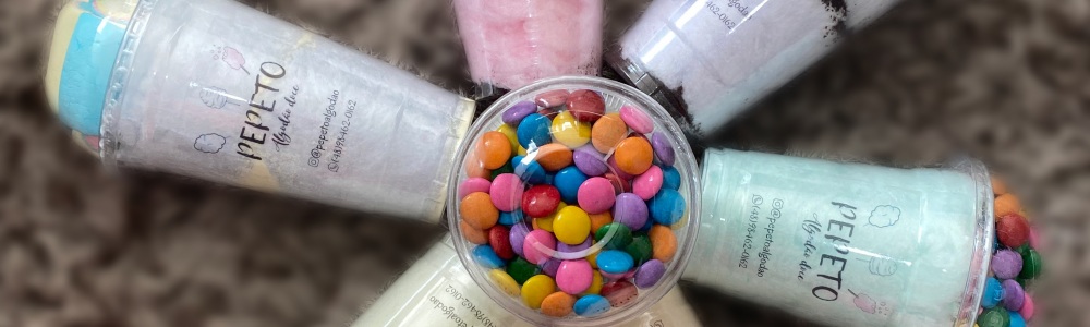 Algodão doce no copo gourmet personalizado