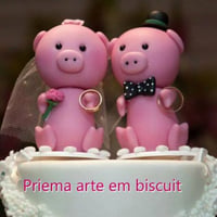Topo de bolo de casamento dos porquinhos
