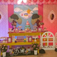 Linda decoração com muro falso_Peppa pig