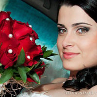 Bouque da noiva vermelho com apliques