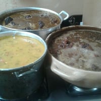 ENTRADA CALDO DE AIPIM COM CARNES SECAS-
ALMOÇO FEIJOADA FEIJÃO PRETO -PRATO PRINCIPAL