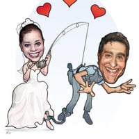 Casal em caricatura