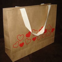 Sacolas de papel kraft alça de cetim