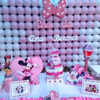 Minie rosa,adaptamos qualquer infantil de aniversário para chá de bebê .