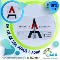 Caneca Cerâmica, 325ml, gravação sem limite de cores.