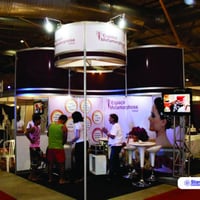 Stand decorado de 9.00m² da Espaço Metamorphose na 4ª Edição do Glamour Noiva e Fest dias 23 e 24/01