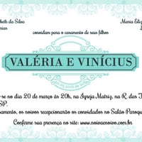 Convite digital personalizado com detalhes em azul. Enviaremos a arte personalizada para você por e-