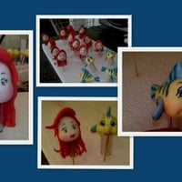 Ariel e Linguado Ponteiras de lápis (biscuit)