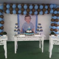 Festa azul com marrom 1 ano