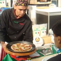 pizza, pupunha