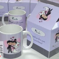 Caneca de porcelana para casamento