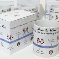 Caneca de porcelana para casamento Save The Date