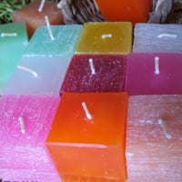 Velas personalizadas coloridas, quadradas